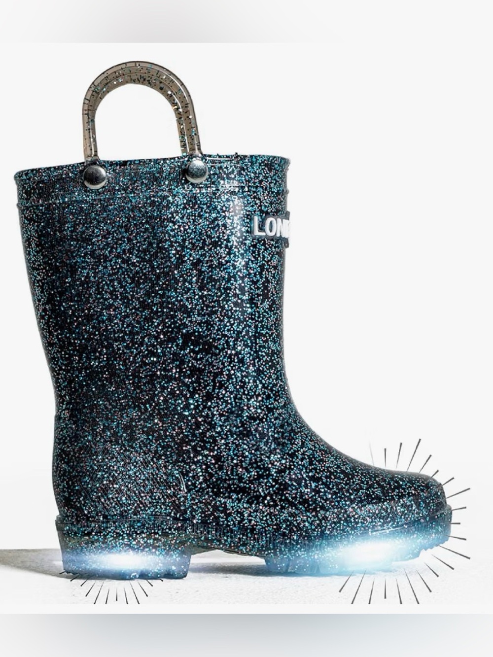 LONECONE- Shiny Girls Rain Boot,Waterproof, easy pull handles, non-slip outsoles